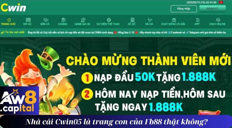 Tin đồn nhà cái Cwin05 là trang con của Fb88 thật không?
